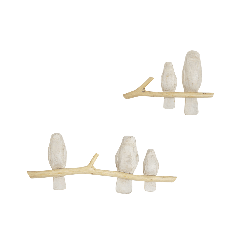 2-Piece Crane Baby Perch Wall Decor - Nursery Room Decoration for Baby Shower & Kids Bedroom