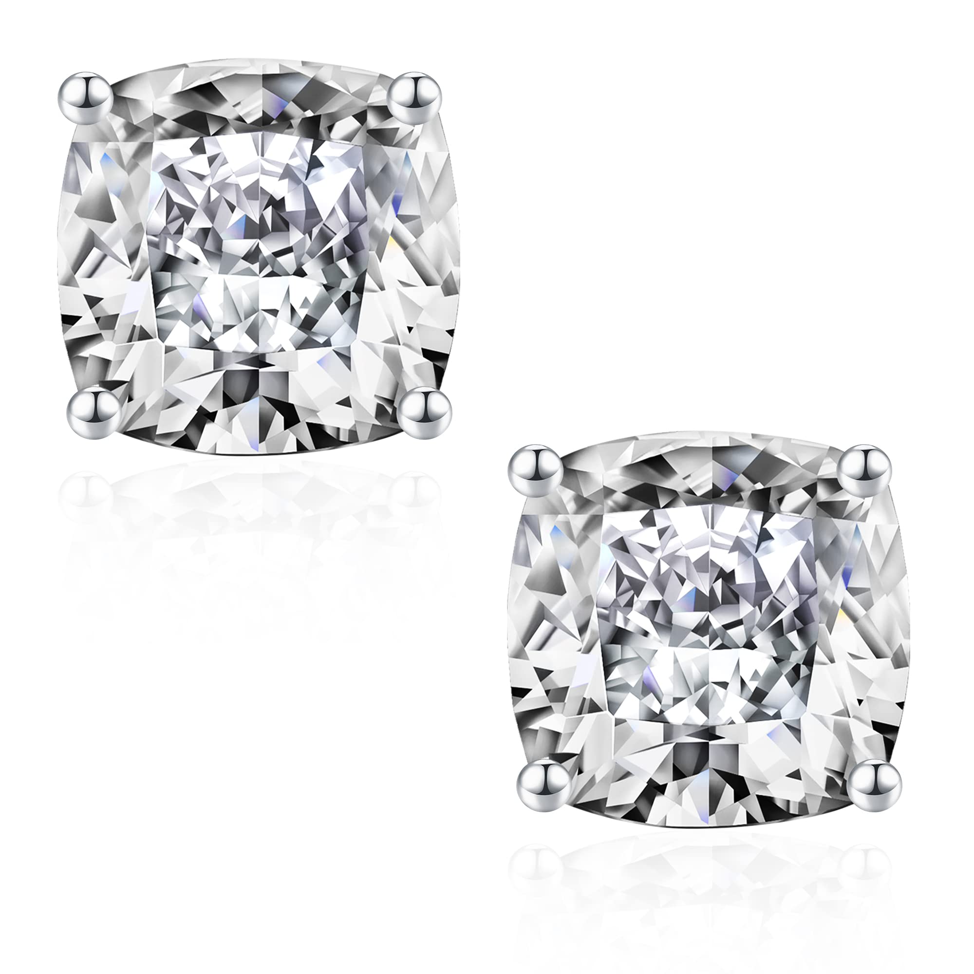 1-3 Carat Cushion Cut Moissanite Stud Earrings for Women & Men | D Color VVS1 Clarity Lab-Created | 18K White/Yellow/Rose Gold & Black Ruthenium Options | Perfect for Weddings, Anniversaries & Special Occasions