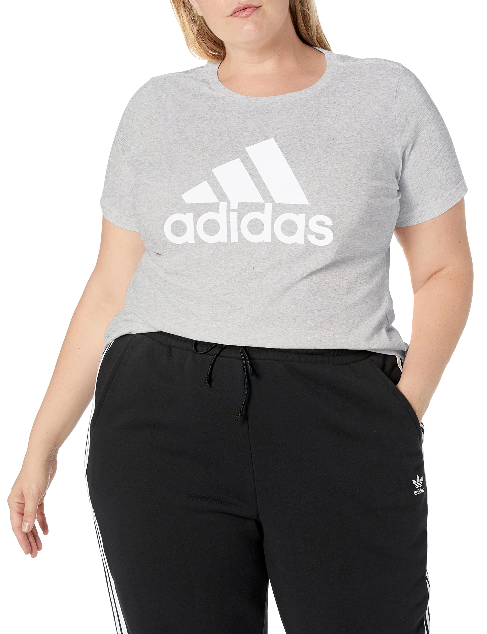 adidas Women's Essentials Logo T-Shirt - Soft Cotton Casual Tee for Everyday Wear, Gym, and Street Style