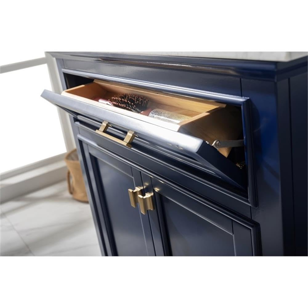 Modern Blue Bathroom Vanity 30 Inch - Design Element ML-30-BLU with Soft-Close Doors & Drawers - Perfect for Small Bathrooms, Powder Rooms & Coastal Home Decor