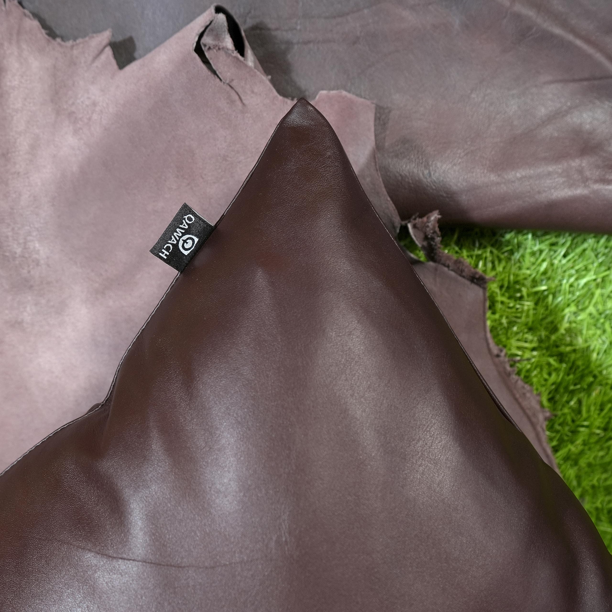Premium Lambskin Leather Pillow Cover - 22x22 Inch Sofa Cushion Case - Luxury Decorative Throw Covers for Living Room, Bedroom - Dark Brown (Pack of 2) - Perfect for Home Decor, Cozy Sofa & Accent Pillows
