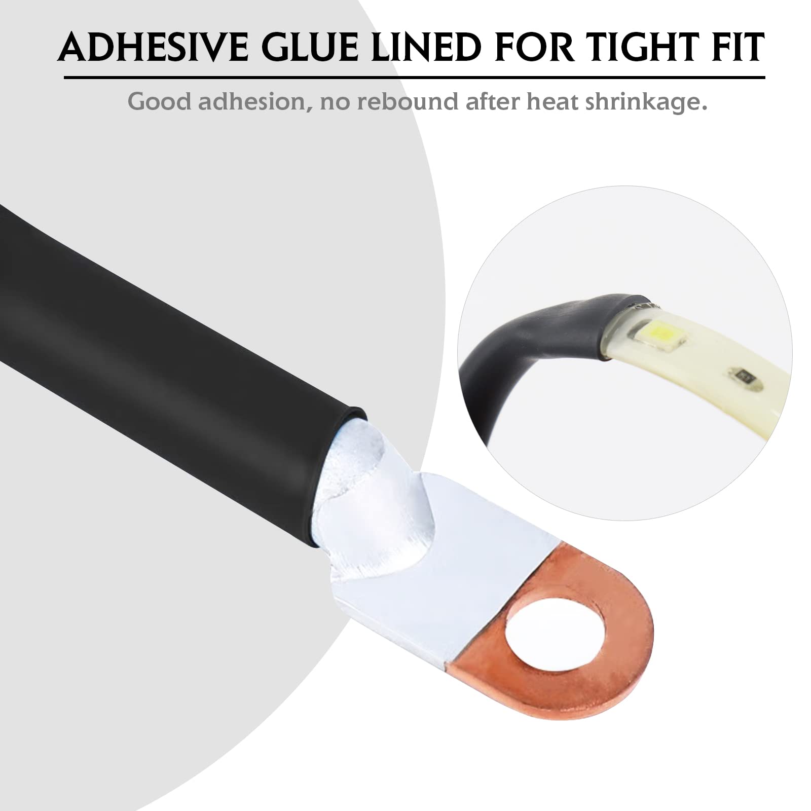 4:1 Heat Shrink Tubing - Adhesive Lined Waterproof Insulated Dual Wall Black Shrinkable Tube (1
