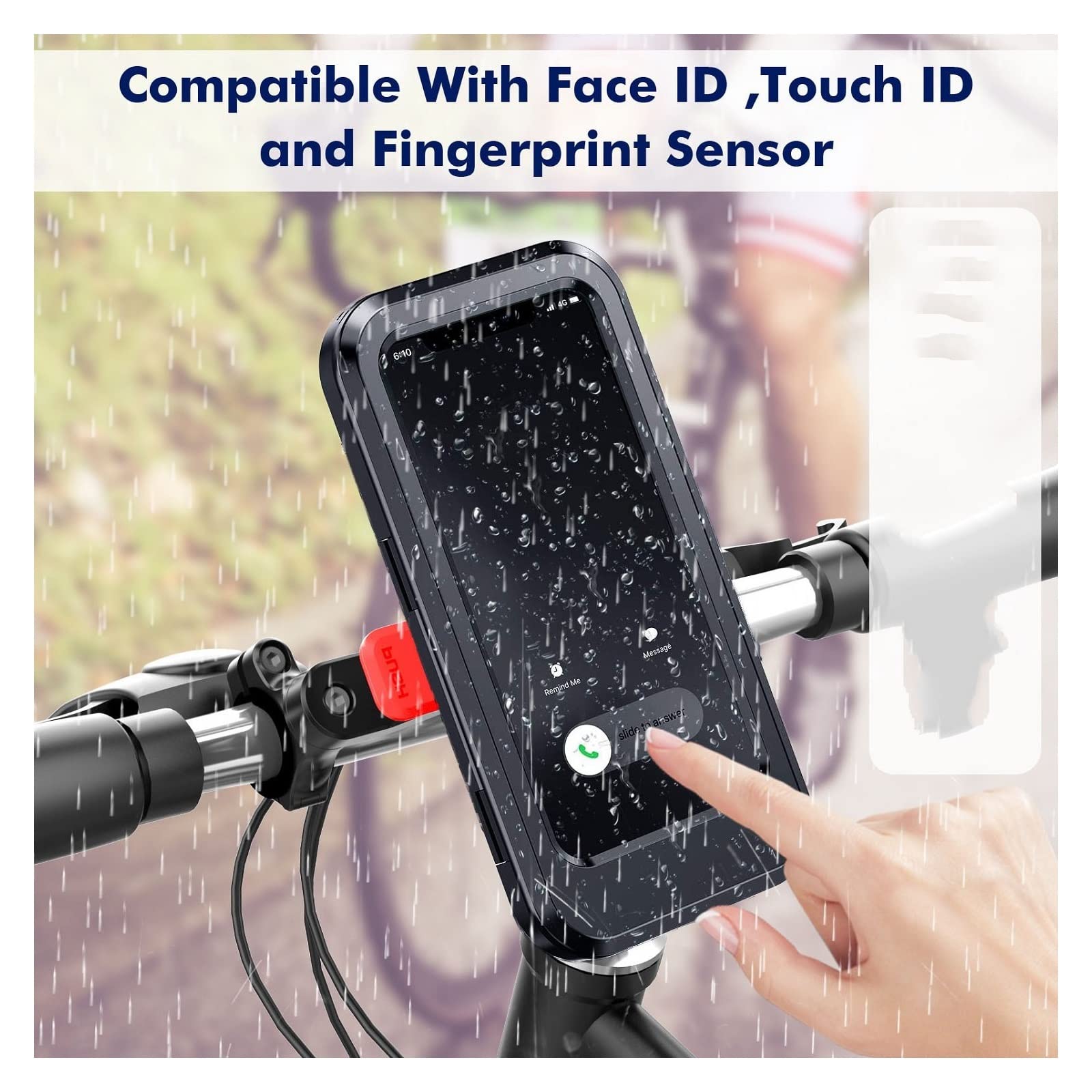 BEIYAO Waterproof Motorcycle Phone Mount Holder - Universal Bike Phone Bracket for iPhone & Android - Perfect for Cycling, Motorcycling & Outdoor Adventures