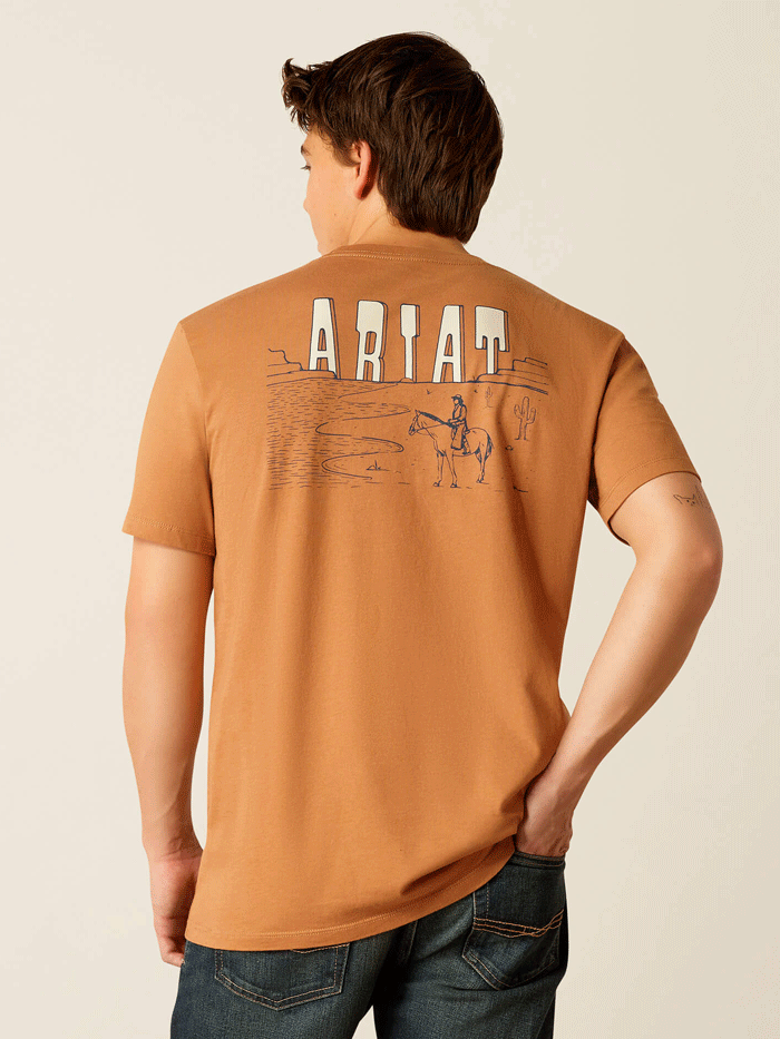 Ariat Men's Horizon Oasis T-Shirt - Chipmunk Copper Color | Comfortable Cotton Tee for Casual Wear, Outdoor Activities & Work