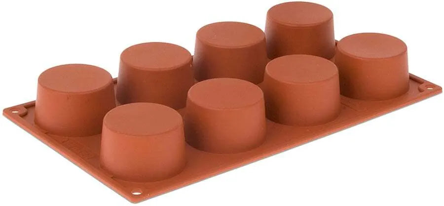 Non-Stick Orange Silicone 8-Cavity Muffin Pan - Perfect for Baking Cupcakes, Muffins & Desserts - Oven Safe & Easy Clean