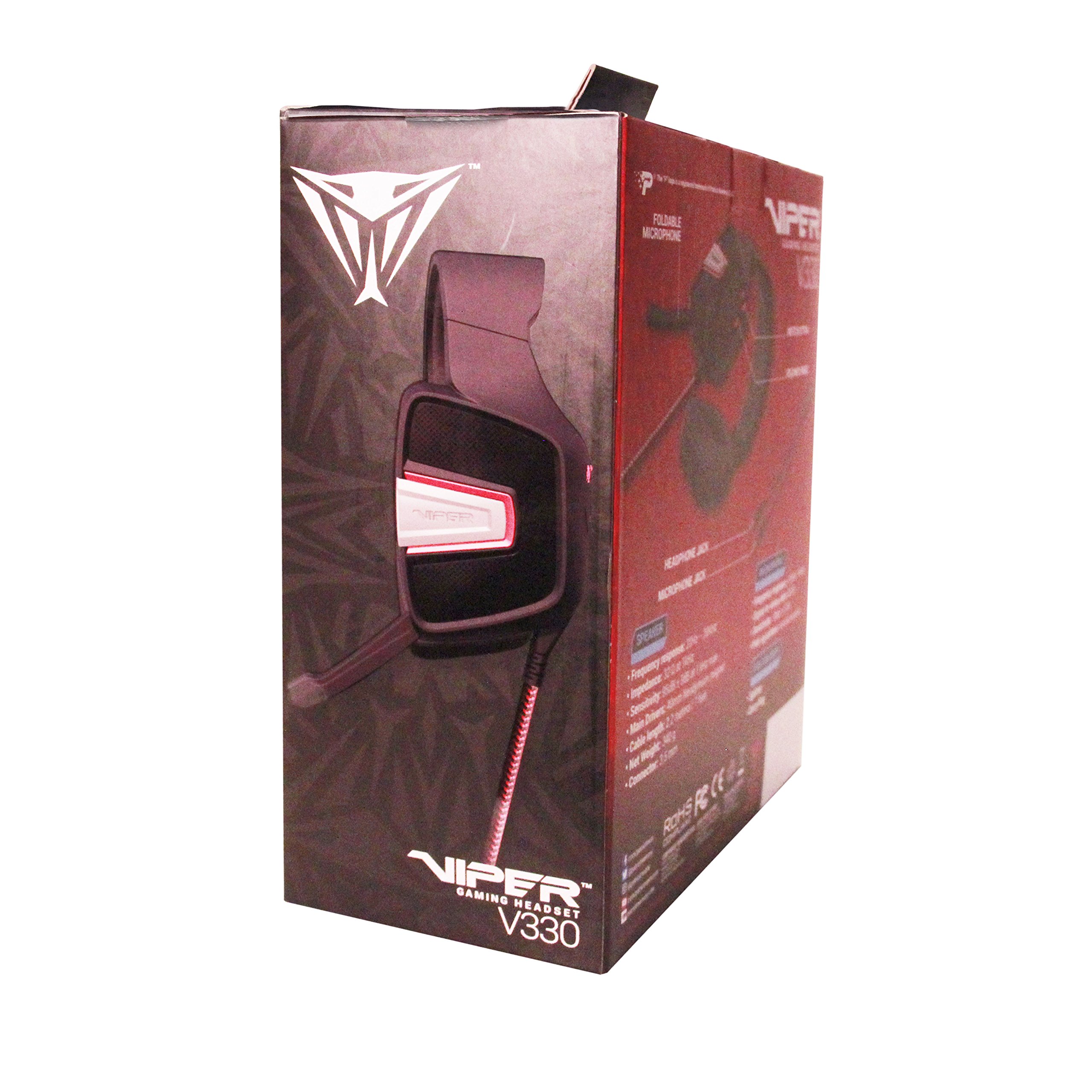 Patriot Viper V330 Gaming Headset for PC - Over Ear Noise Cancelling Headphones with Foldable Microphone - Perfect for Gaming, Streaming & Online Meetings