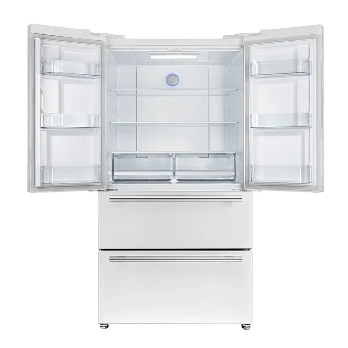 36 Inch Black FORNO Espresso Moena French Door Refrigerator - 19.2 Cu.ft Capacity, Energy Efficient FFRBI1820 36BLK Model - Perfect for Modern Kitchens, Entertaining & Large Family Storage