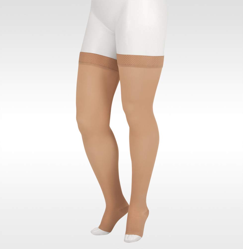 Juzo Women's 2001 Thigh-High 20-30mmHg Open Toe Compression Stockings for Varicose Veins & Swelling Relief - Perfect for Travel, Pregnancy & Post-Surgery Recovery