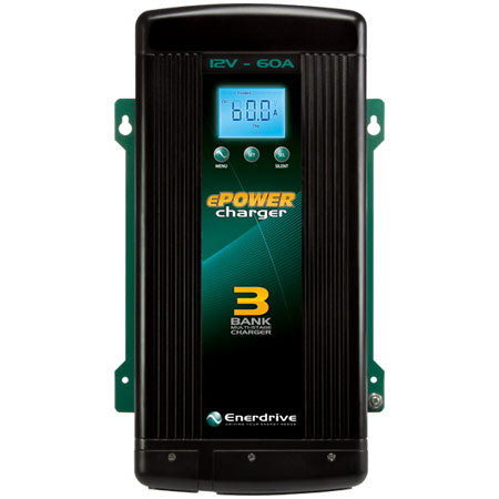 Enerdrive ePower 12V 60Amp Battery Charger - Fast & Efficient DC Power Supply for RVs, Boats, and Off-Grid Solar Systems - Perfect for Camping, Marine & Outdoor Adventures