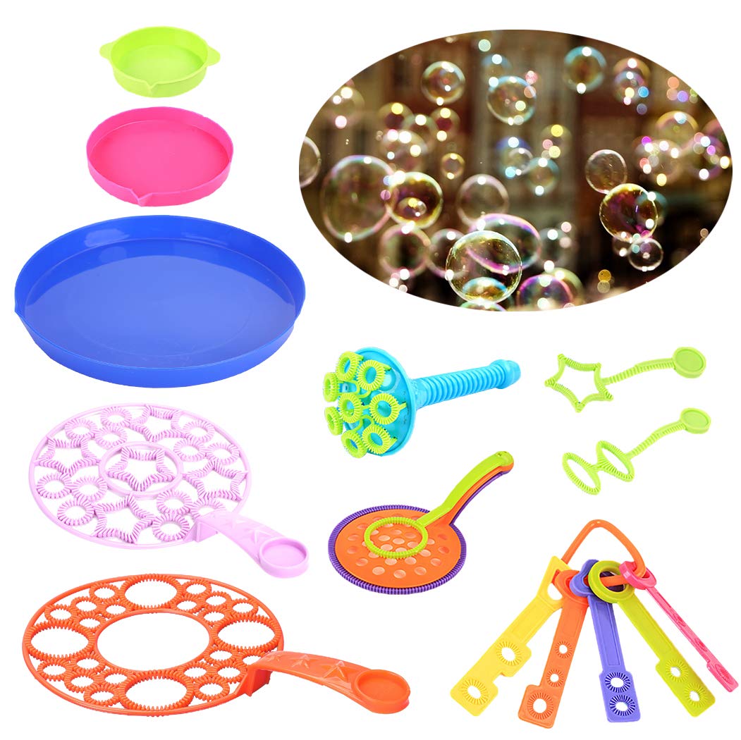 16PCS Bubble Wand Set - FunPa Creative Fashion Bubble Blowing Toys for Kids, Outdoor Play, Birthday Parties & Summer Activities