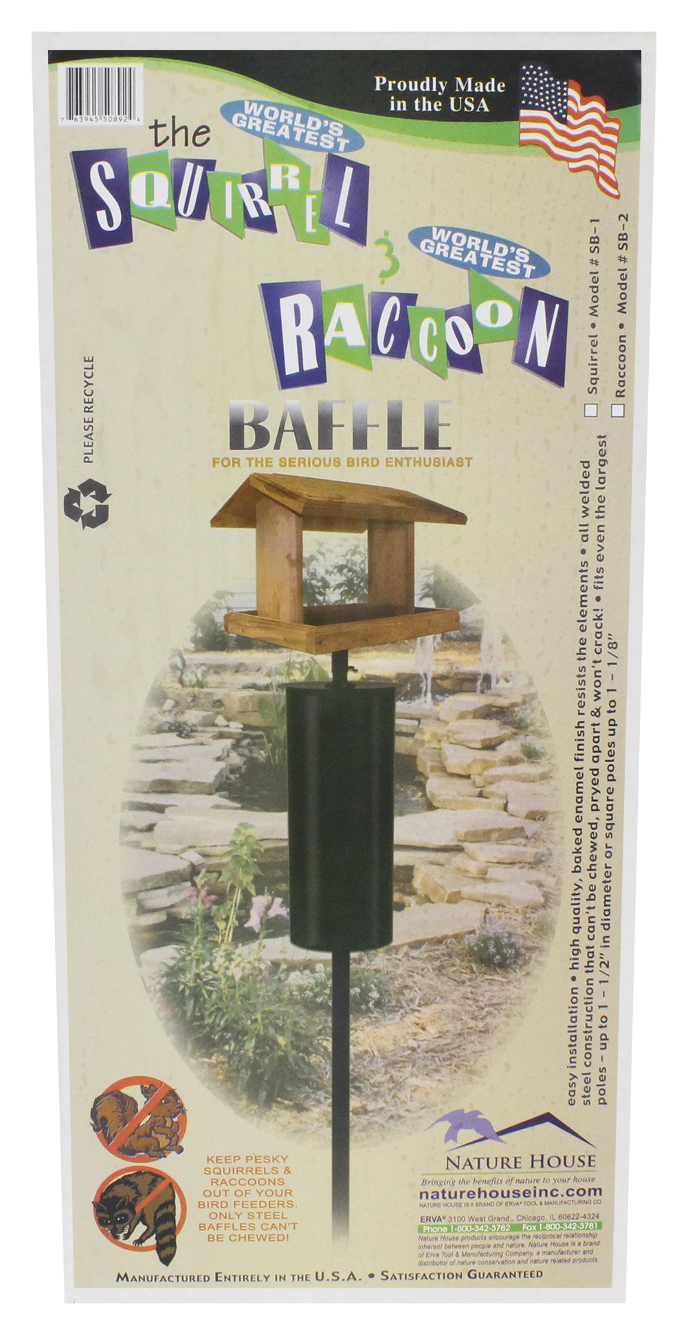 Erva Tool Steel Squirrel Baffle - Heavy Duty Pole Mounted Squirrel Deterrent for Bird Feeders - Perfect for Backyard, Garden & Outdoor Use
