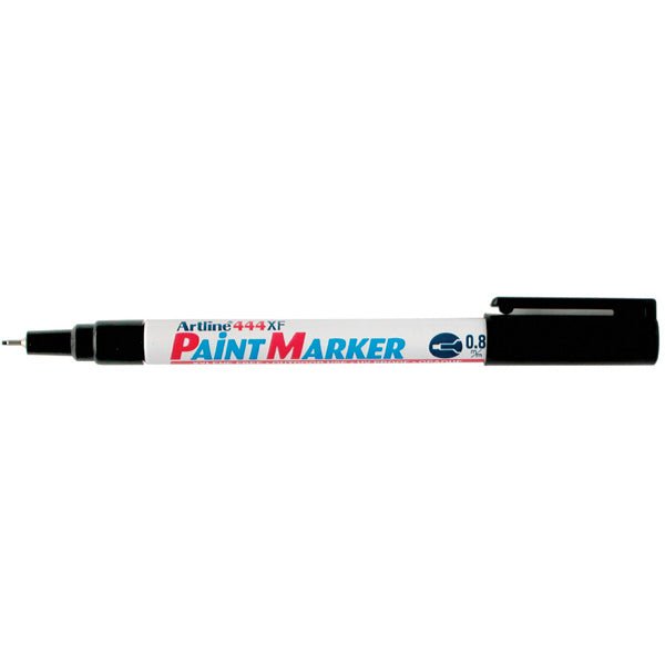 Artline 444 Black Paint Marker 0.8mm Bullet Tip - 12 Pack for DIY Crafts, Sign Making & Industrial Labeling