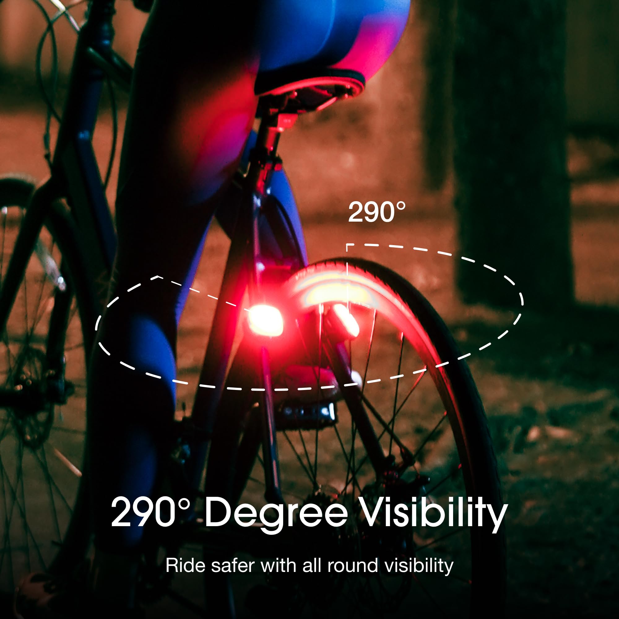 Lumos Firefly Smart Bike Light System - Wireless Sync Front & Rear LED Lights, Adjustable Brightness & Flash Patterns, Day/Night Modes, Turn Signals & Brake Lights - Best Bicycle Safety Accessories for Men & Women - Perfect for Night Riding, Urban Commuting & Outdoor Cycling Adventures