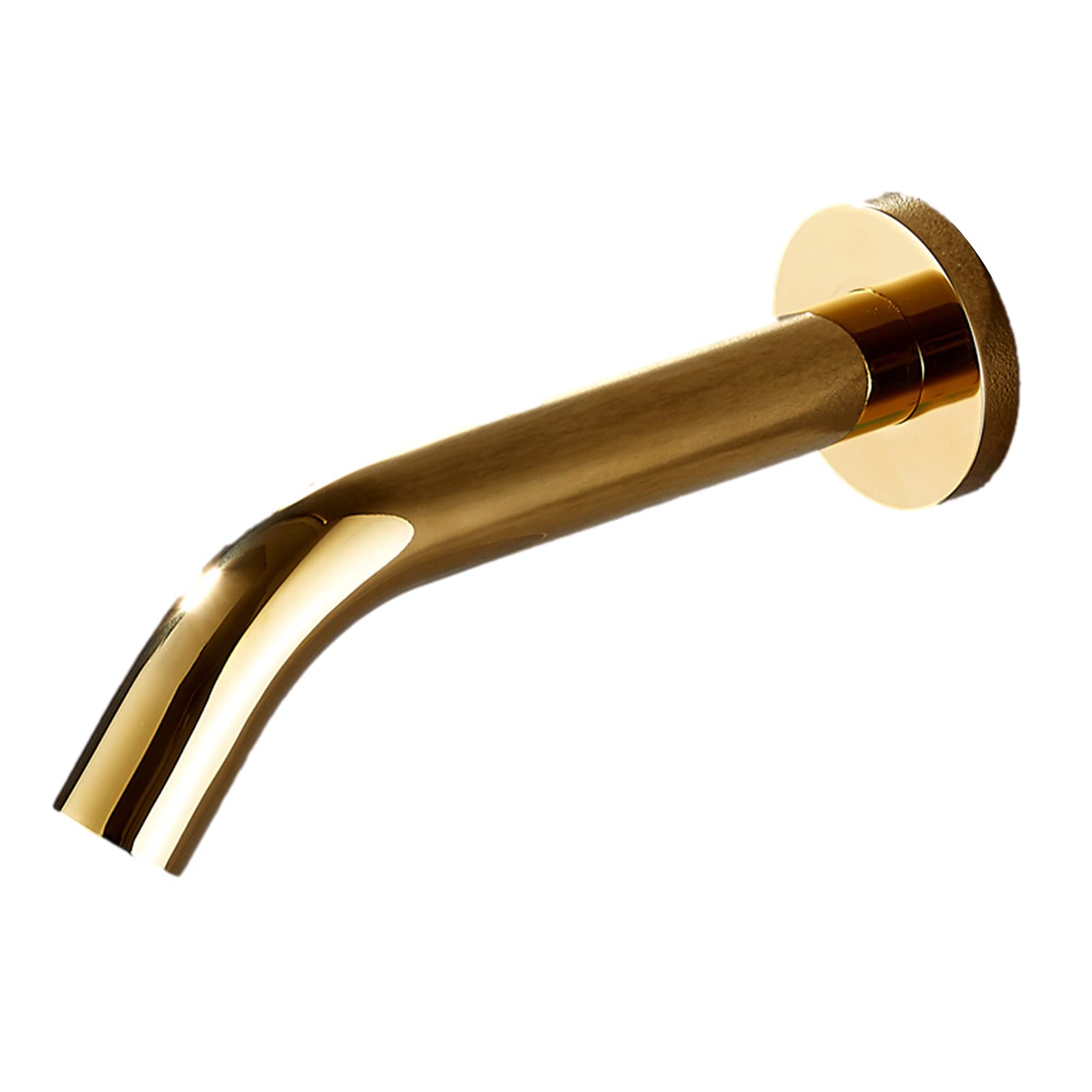 **Wall Mount Automatic Sensor Faucet - Touch-Free Bathroom Sink Tap with DC Power, Gold Finish for Modern Homes & Public Restrooms**