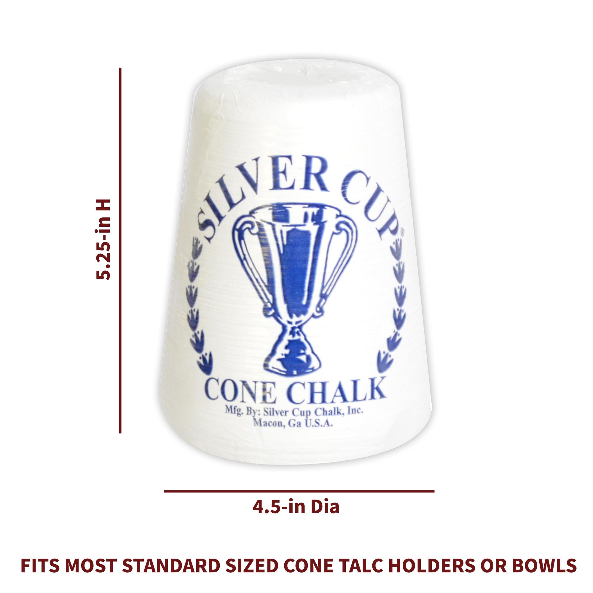 Premium Hathaway Silver Cup Cone Talc Chalk - White for Rock Climbing, Gymnastics & Weightlifting | Non-Slip Grip Enhancer for Athletes & Climbers