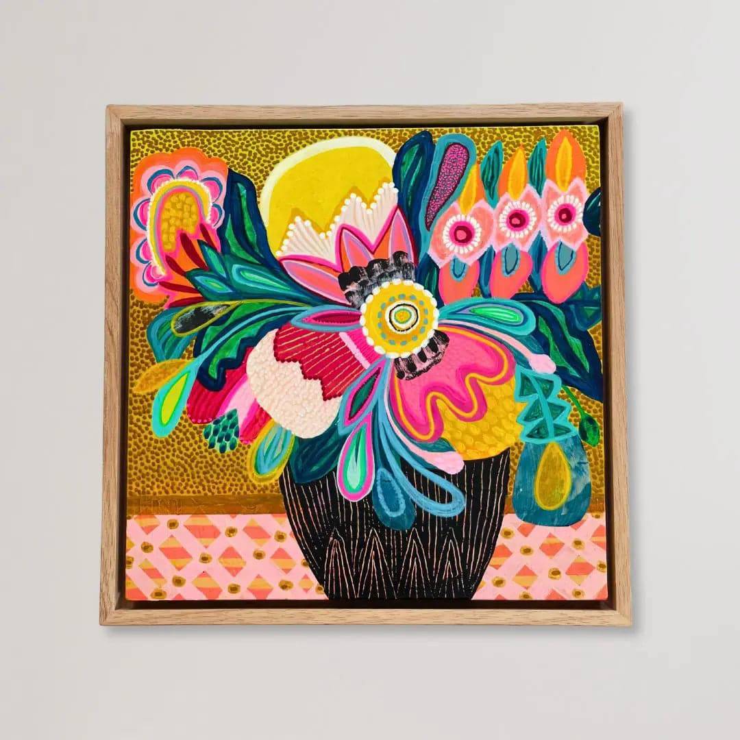 Floral Rhapsody Original Hand-Painted Canvas Art - Perfect for Home Decor, Living Room Wall Art & Gift Ideas