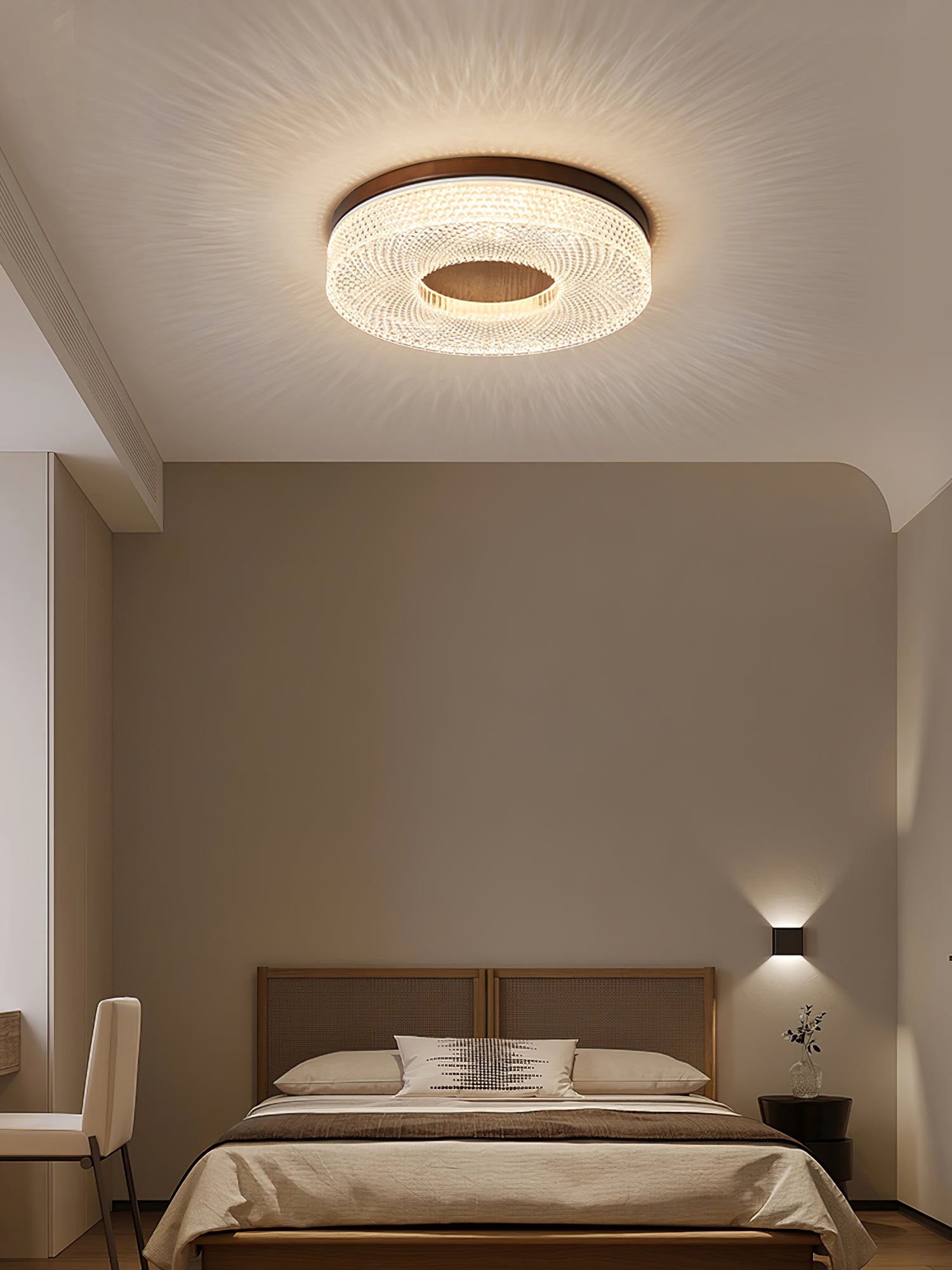 Modern Acrylic Halo Round Ceiling Light Fixture - Energy Efficient LED Flush Mount Lighting for Bedroom, Living Room & Kitchen | Dimmable Contemporary Home Decor