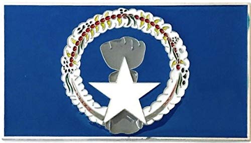 Northern Mariana Islands Flag Car Emblem - CMNI Chrome Adhesive Sticker | Guam & Commonwealth Car Decal | 3x5 Chamorro Flag for Vehicles - Perfect for Car Enthusiasts, Travel Lovers & Cultural Pride Display