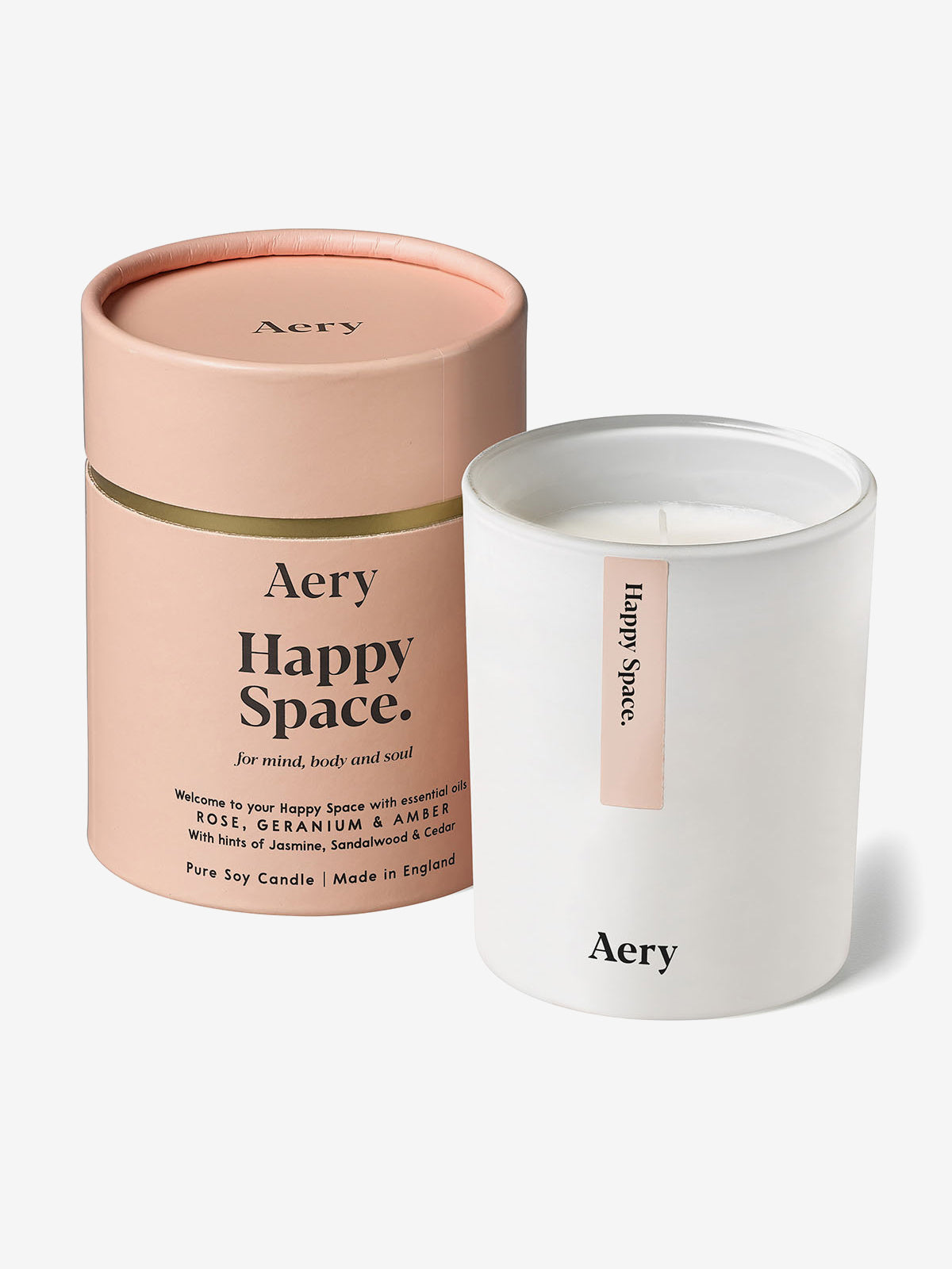 Aery Aromatherapy Candle - Happy Space Scented Soy Wax Candle for Relaxation & Stress Relief | Perfect for Home, Office & Meditation Spaces