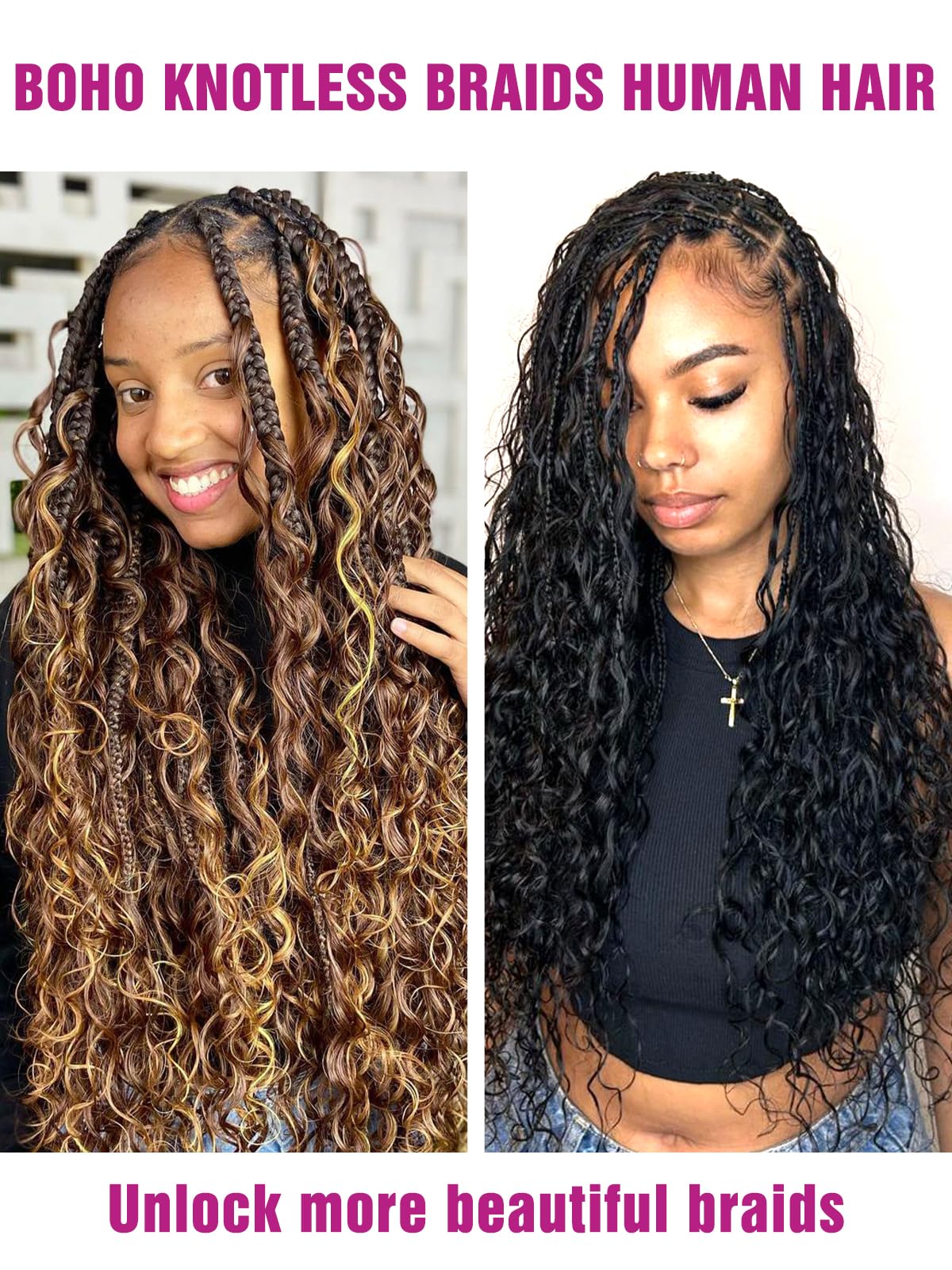 1B Black Deep Wave Bulk Human Hair for Braiding - 18 Inch No Weft Curly Hair Extensions (100g) | Perfect for Boho Braids, Wet & Wavy Styles, Protective Hairstyles & Natural Hair Care