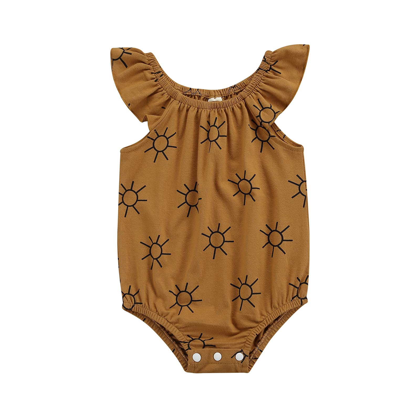 Thorn Tree Newborn Baby Girl Clothes - Short Sleeve Cotton Romper with Sun Print | Soft Summer Outfits for Infants | Perfect for Playtime, Photos & Outdoor Activities