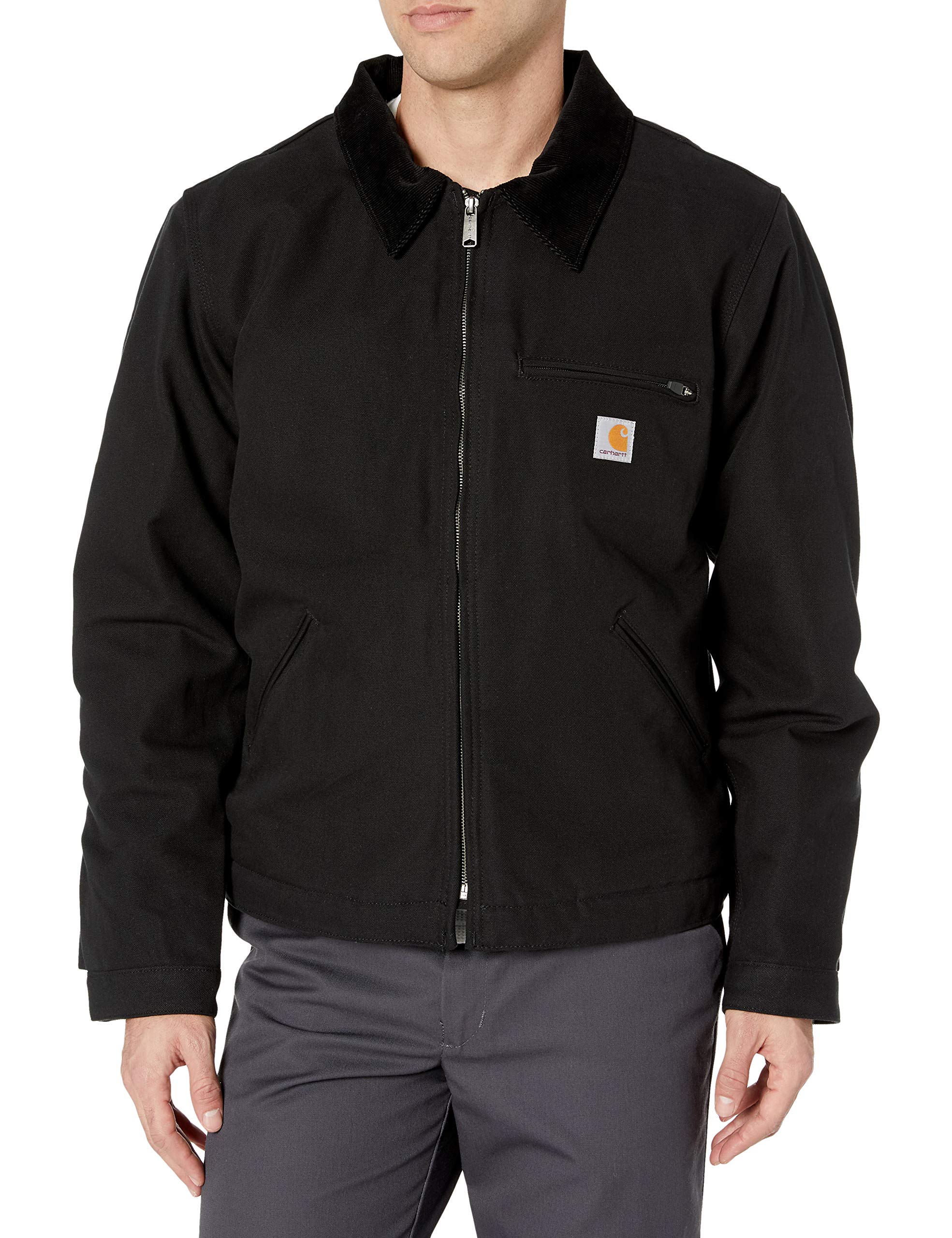 Carhartt Men's Relaxed Fit Duck Blanket-Lined Detroit Jacket - Durable Workwear for Cold Weather - Perfect for Construction, Outdoor Jobs & Winter Activities