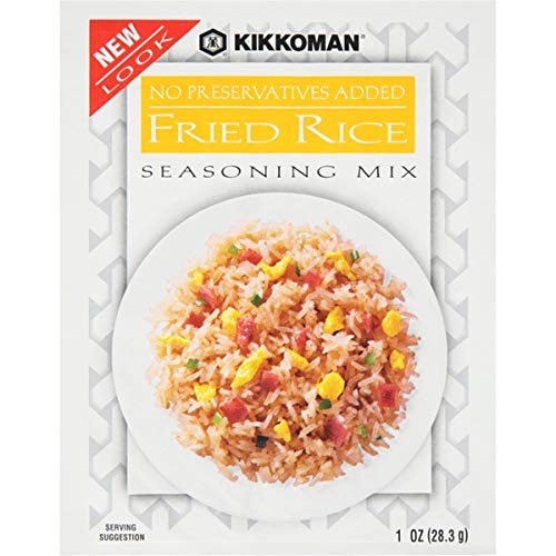 Kikkoman Fried Rice Seasoning Mix - Low Sodium & Fat, No Preservatives or High Fructose Corn Syrup - All-Purpose Asian Flavor Enhancer (1 oz, Pack of 12) - Perfect for Stir Fry, Rice Dishes & Quick Meals