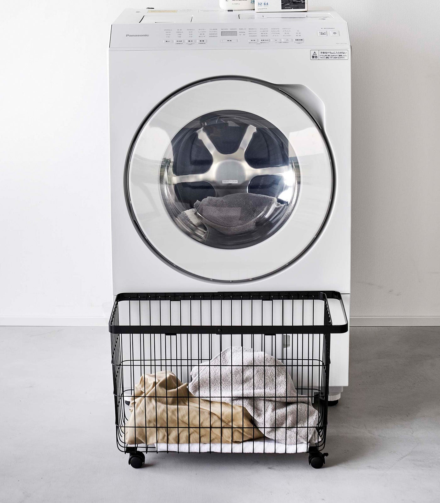 Stainless Steel Rolling Wire Basket with Wheels - 14.8 Inch Height for Kitchen, Bathroom, or Office Storage Organization