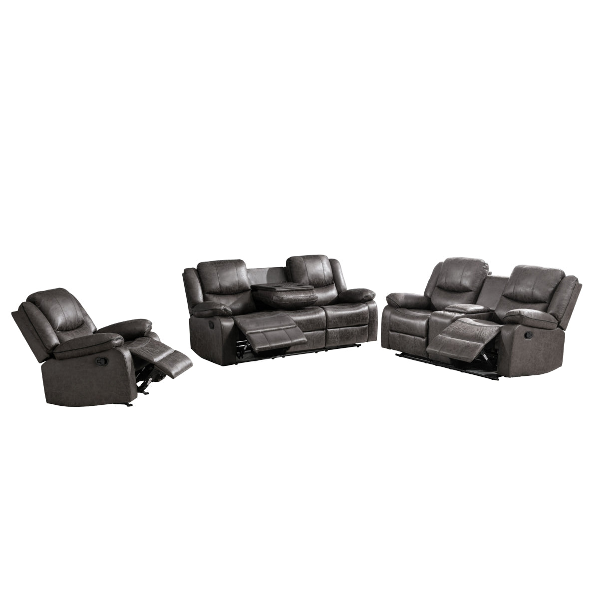 Everett Rocker Recliner Chair - Comfortable Leather Rocking Recliner with Padded Seat & Backrest - Perfect for Living Room, Nursery, or Bedroom Relaxation