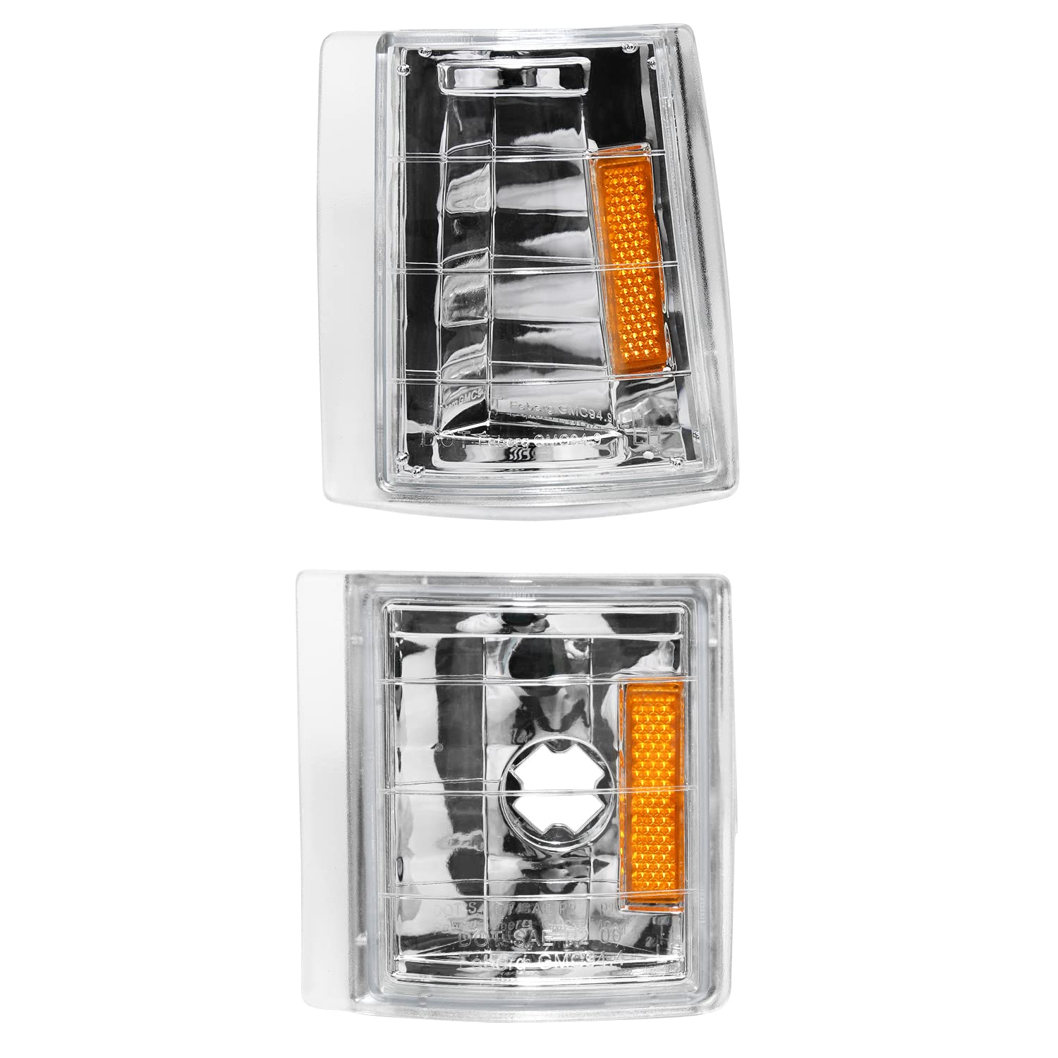 Spec-D Tuning Chrome LED Bar Headlights with Bumper & Corner Lights - Compatible with 1994-1998 GMC C10 C/K Suburban Sierra - Left & Right Pair Headlamp Assembly - Upgrade for Off-Road & Night Driving Visibility