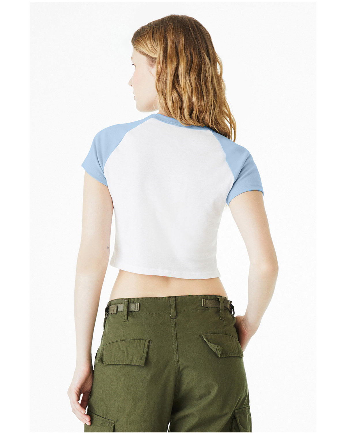 Bella + Canvas 1201 Women's Micro Ribbed Raglan Baby Tee - Soft Comfort Fit Short Sleeve T-Shirt for Casual Wear, Maternity, and Layering