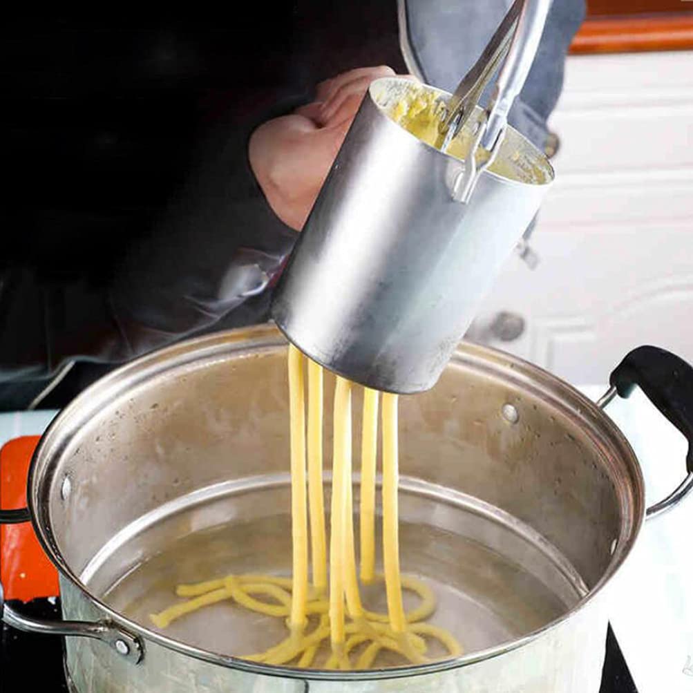 DOITOOL Stainless Steel Manual Noodle Maker - Durable Pasta Press Machine for Homemade Dumplings, Ramen & Spaghetti - Perfect for Kitchen, Camping & Italian Cooking