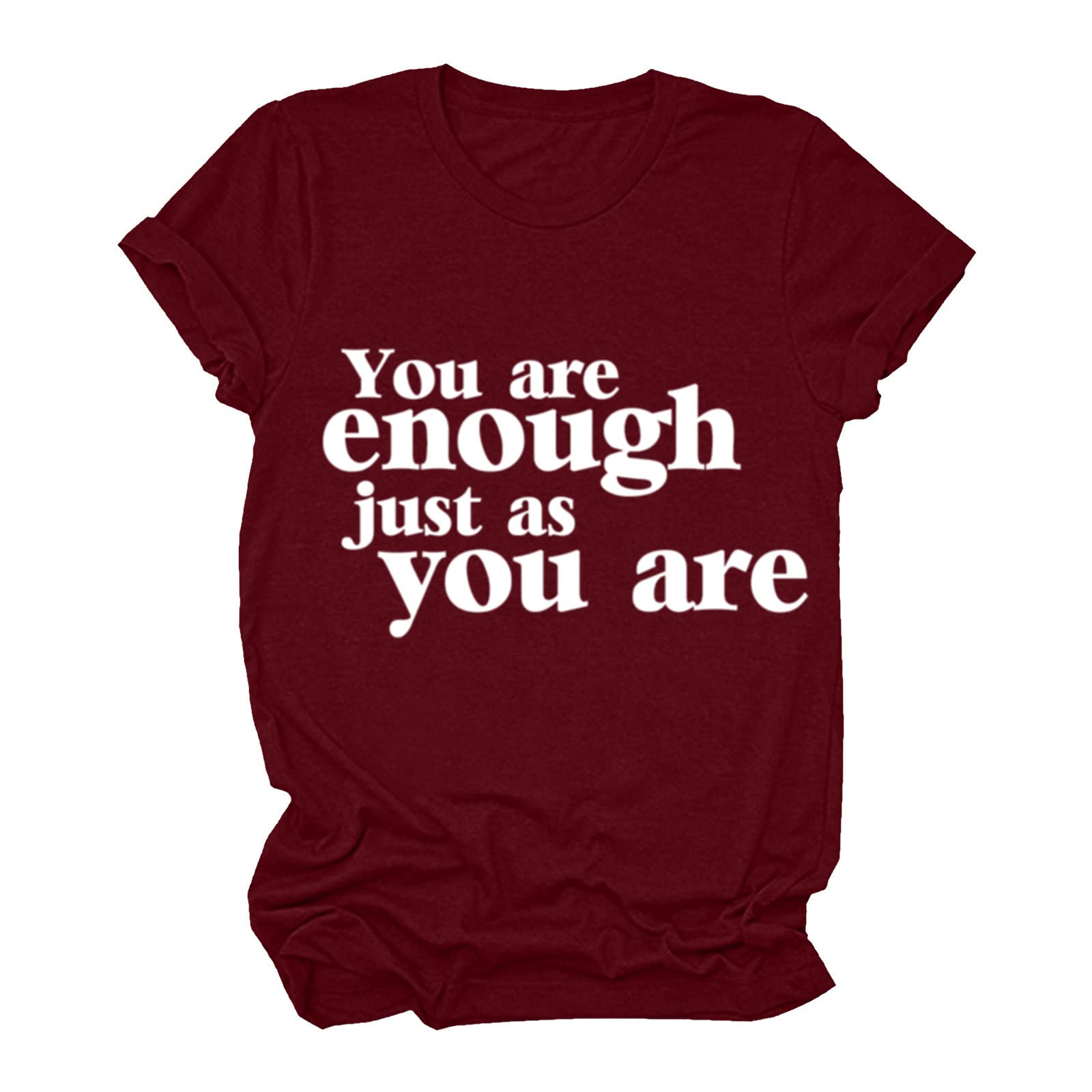 Women's Casual Short Sleeve Blouse - Letter Printed O-Neck Loose Fit T-Shirt Top for Daily Wear | Perfect for Work, Weekend Outings & Summer Fashion