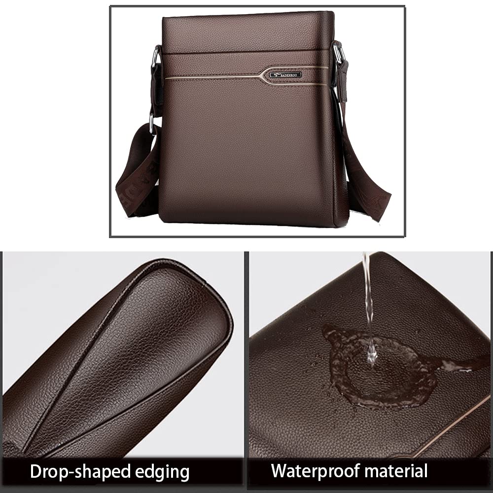 Premium Genuine Leather Messenger Bag for Men - Stylish Crossbody Shoulder Bag, Business Briefcase & Work Laptop Bag - Perfect for Office, Travel & Daily Commute