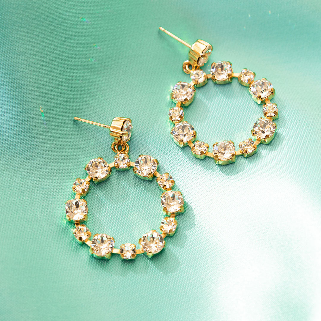 Calanthe Crystal Earrings for Women - Elegant Dangle Drop Earrings for Party, Wedding & Evening Wear