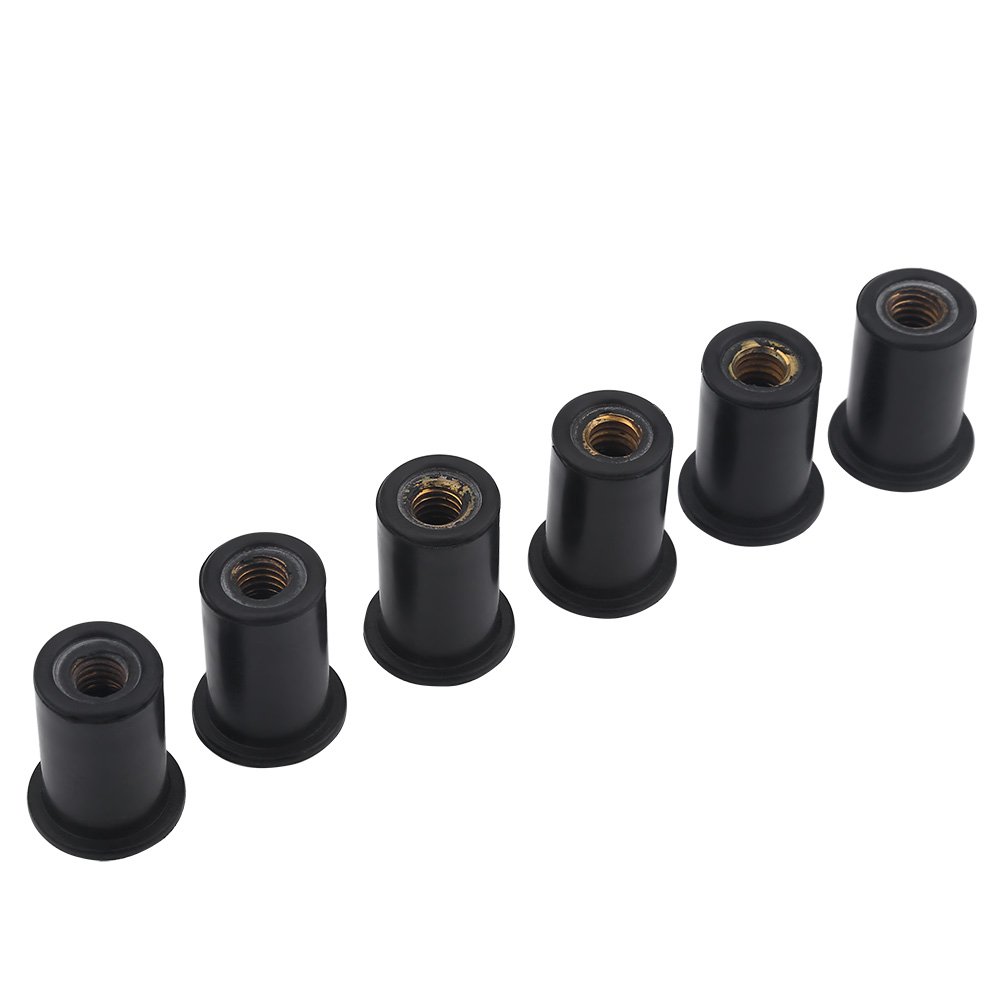 Deryang 6Pc Kayak Well Nuts Kit - Stainless Steel Kayak Mounting Hardware & Rubber Fasteners for Kayaks, Canoes, and Motorbikes - Perfect for DIY Kayak Accessories Installation and Watercraft Repair