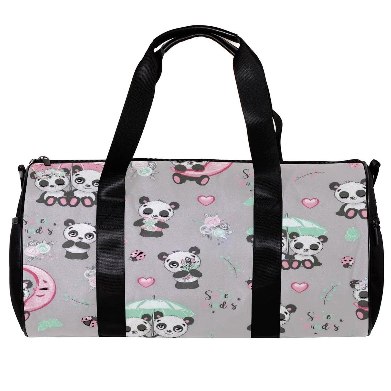 Foldable Travel Duffel Bag for Gym & Sports - Lightweight Weekender Bag for Women & Men - Cute Panda Design - Perfect for Workouts, Travel & Weekend Getaways