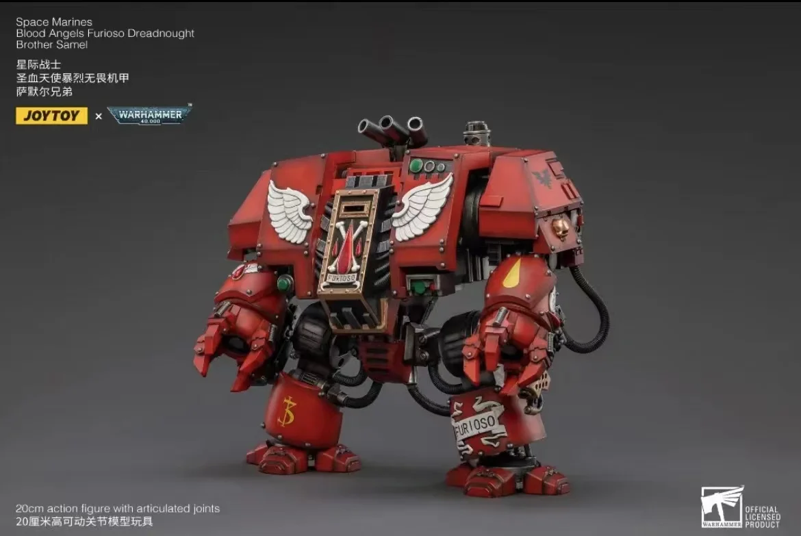 JOYTOY 1/18 Warhammer 40K Blood Angels Furioso Dreadnought Action Figure - Brother Samel Collectible Model for Display & Wargaming Scenes