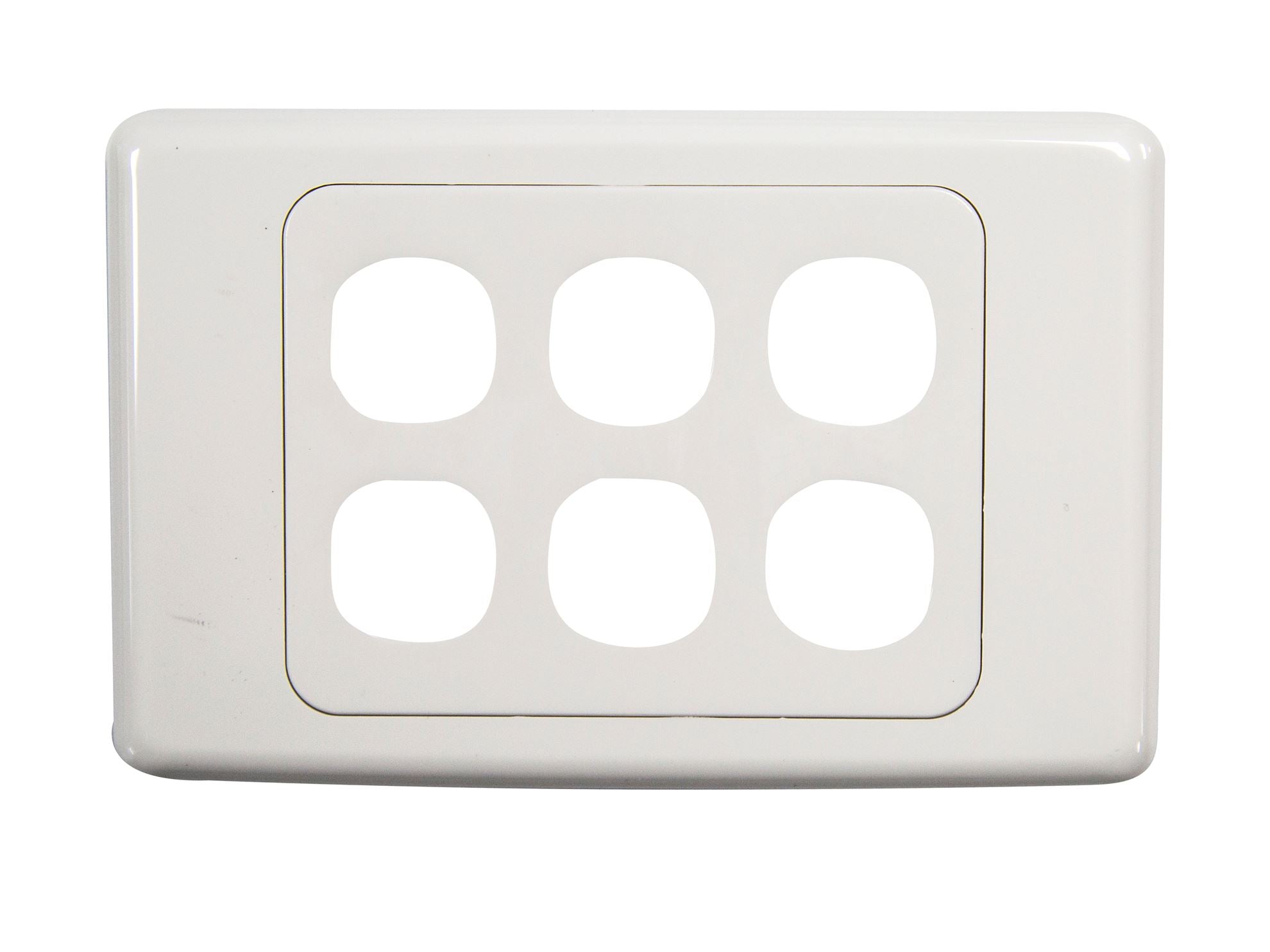 AMDEX 6-Port RJ45 Ethernet Wall Plate - High-Quality Network Faceplate for Home & Office Networking - Perfect for Data Centers, Server Rooms, and Smart Home Installations
