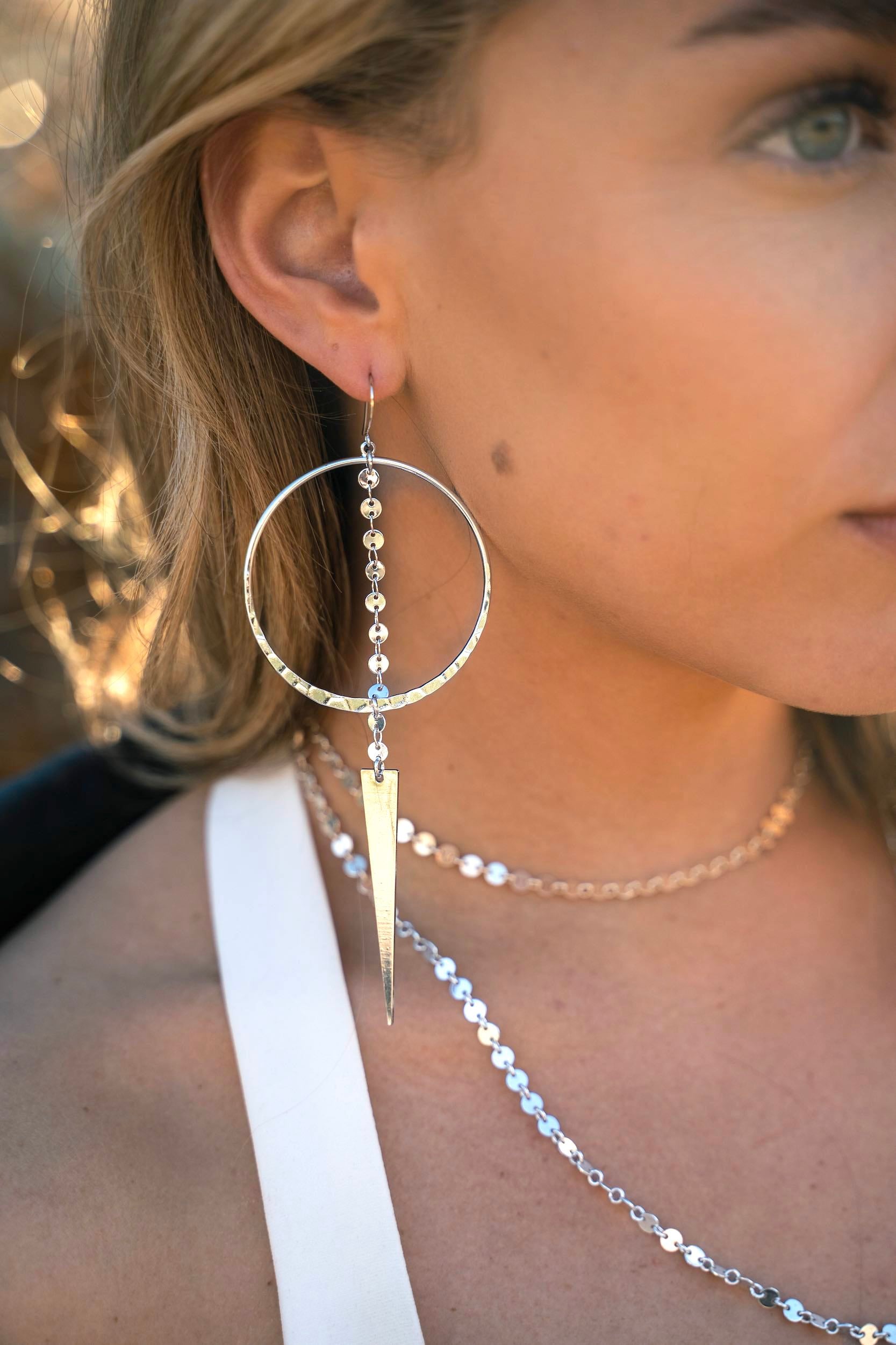 Warrior Of My Dreams Silver Hoops - Elegant Sterling Silver Earrings for Women | Perfect for Everyday Wear, Parties & Special Occasions