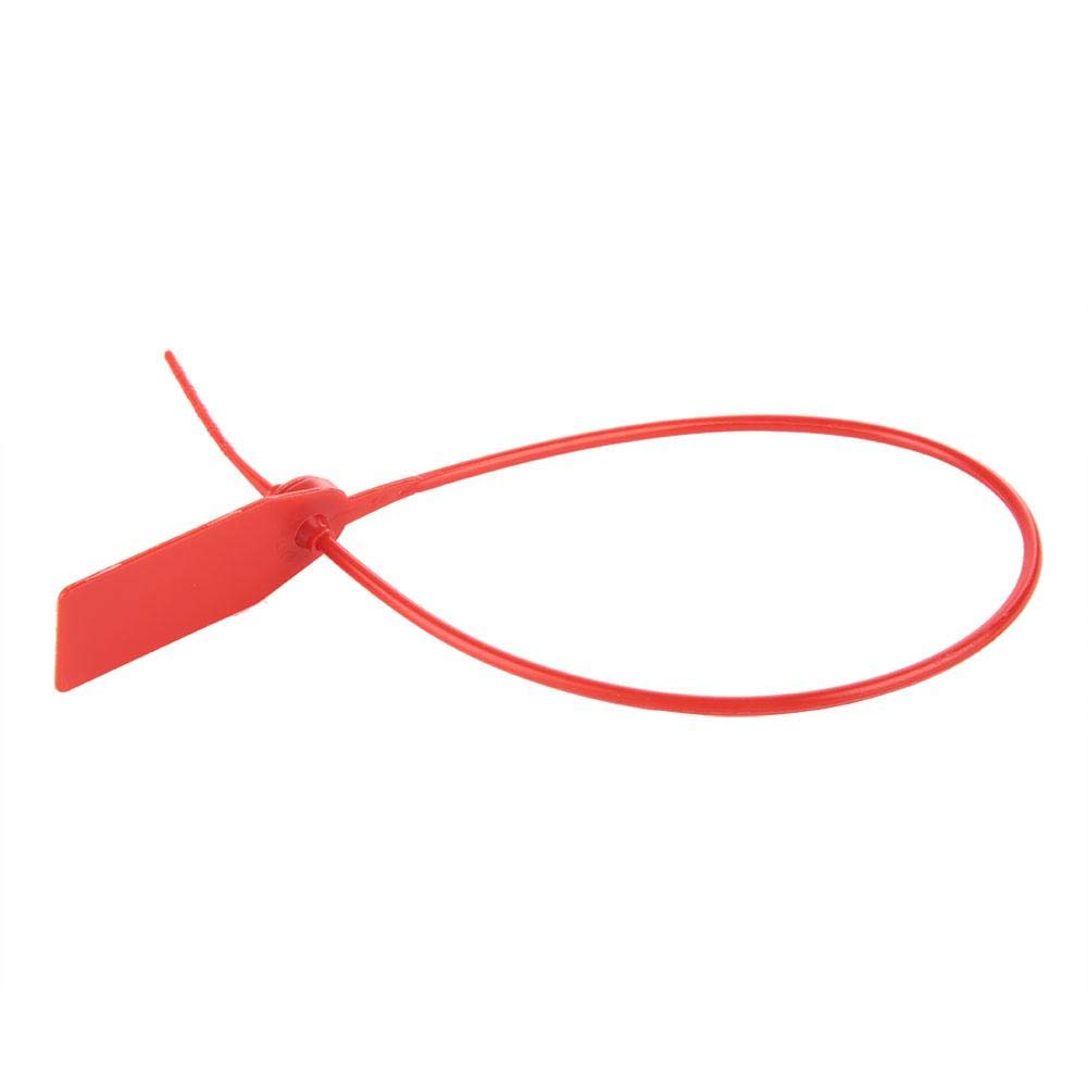 100 Pcs Self-Locking Plastic Cable Ties with Labels - Red Zip Ties for Organizing Suitcases, Shoes, Bags & Home Office Supplies | Durable Fasteners for Cable Management, Luggage Tags & Storage Solutions