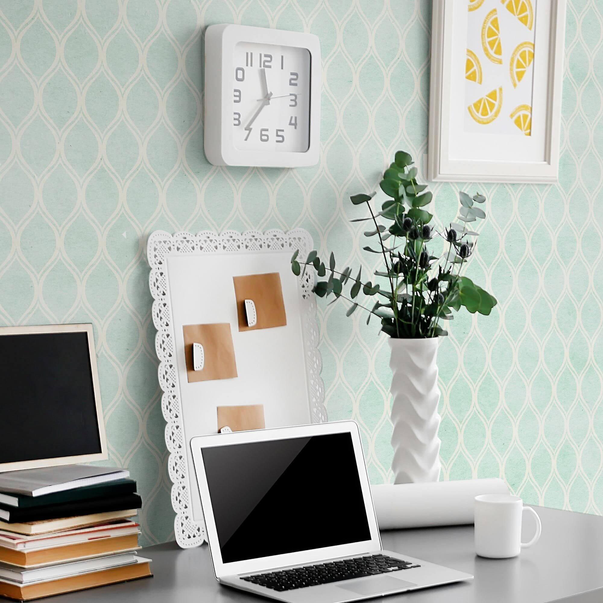 Green Geometric Peel and Stick Removable Wallpaper - Self-Adhesive Wall Decal for Bedroom, Living Room, Office - 92
