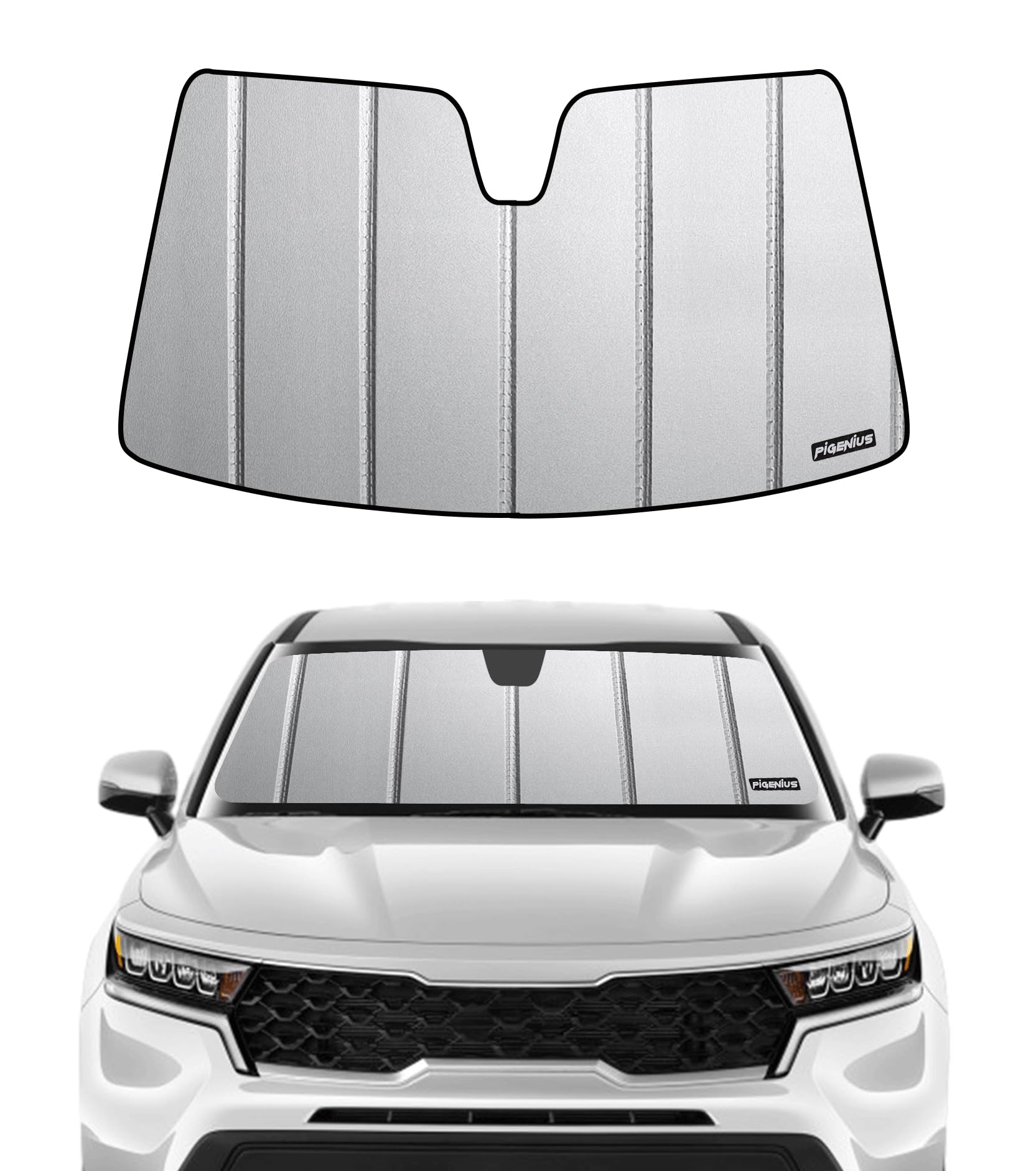 2021-2025 Kia Sorento Windshield Sun Shade - Thick 6-Layer UV Protection Sunshade, Accordion Fold Car Sun Shield for Summer Heat - Perfect for Parking, Road Trips & Daily Commute