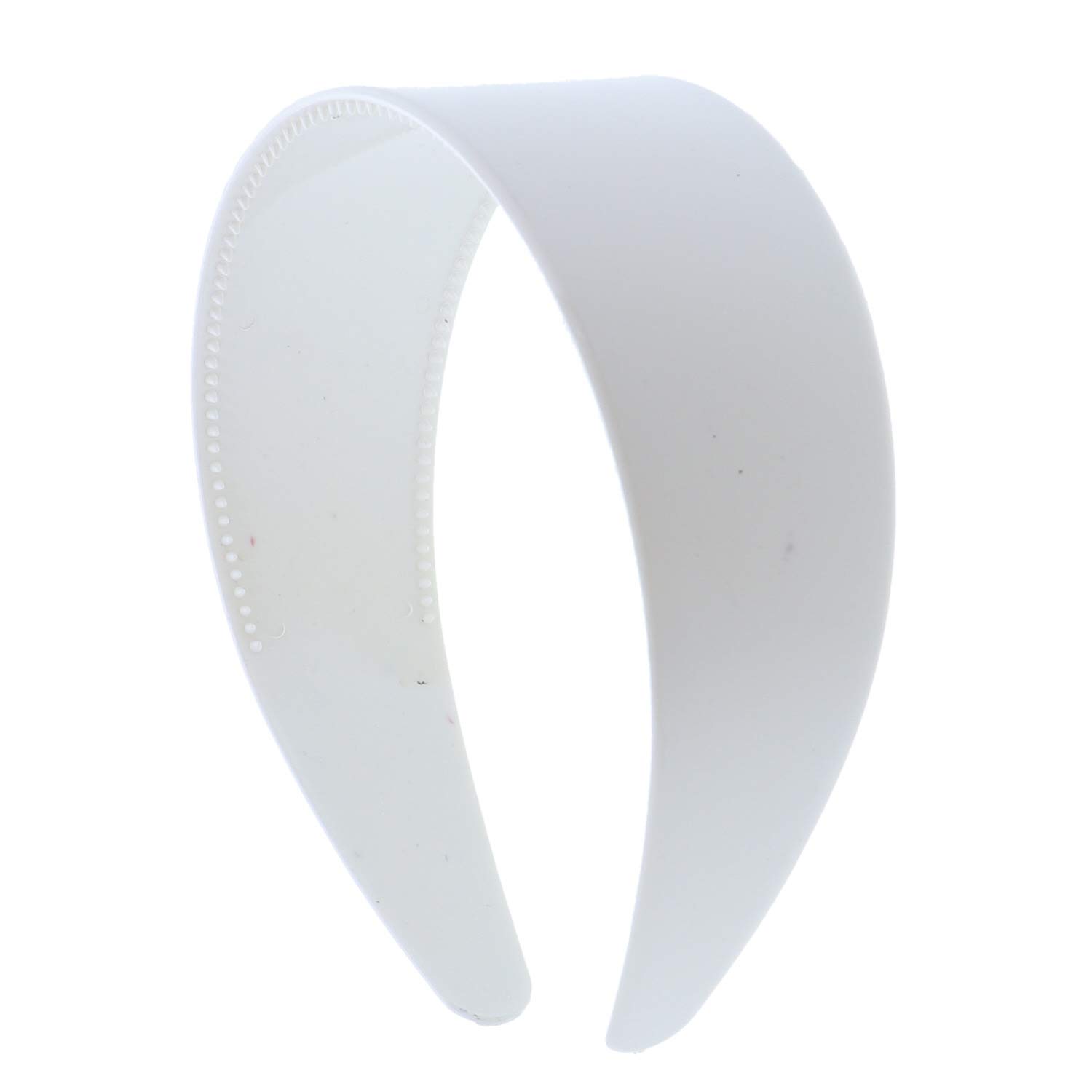 Motique Accessories White 2 Inch Hard Plastic Headband with Teeth for Women & Girls - Wide Hair Band for Workouts, Yoga, Sports & Everyday Fashion