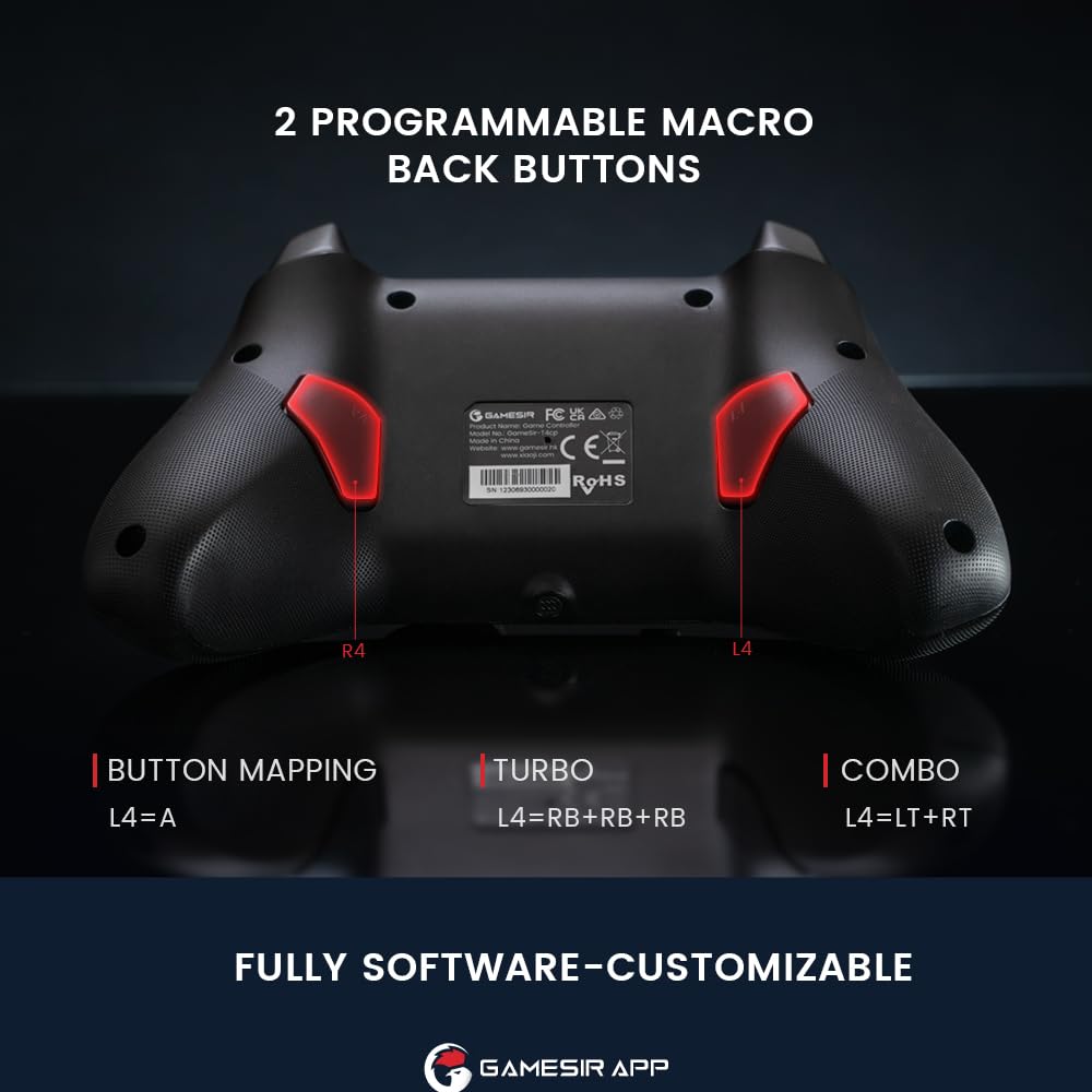GameSir T4 Cyclone Pro Wireless Gaming Controller for PC/Nintendo Switch/Switch Lite/Switch OLED - Hall Effect Joystick, Dual Vibration, Compatible with Android, iOS & Windows (Black) - Perfect for Cloud Gaming, Mobile Gaming & Console Gaming