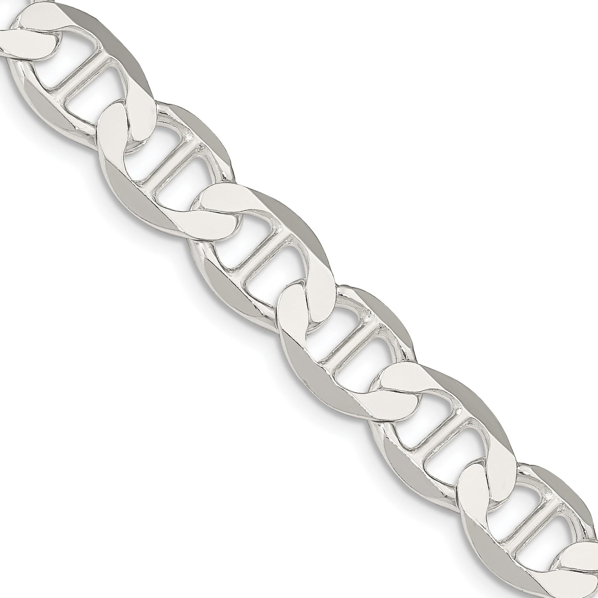 IceCarats 925 Sterling Silver 9.95mm Anchor Mariner Link Chain Necklace for Women - Durable & Hypoallergenic Jewelry Gift for Birthday, Anniversary & Everyday Wear