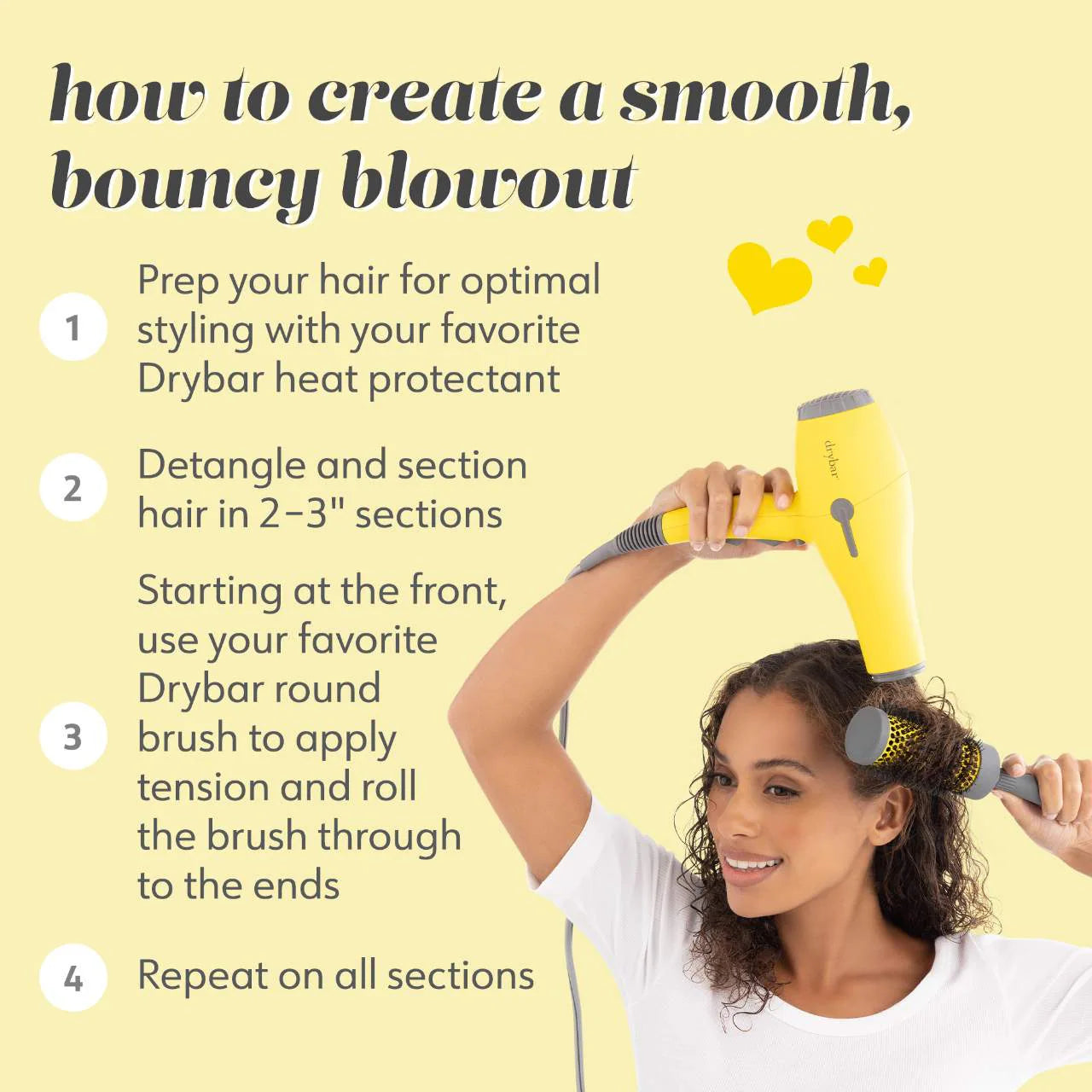 Drybar Buttercup Blow Dryer - Professional Hair Dryer for Salon-Quality Blowouts at Home - Perfect for Styling, Smoothing & Volumizing Hair