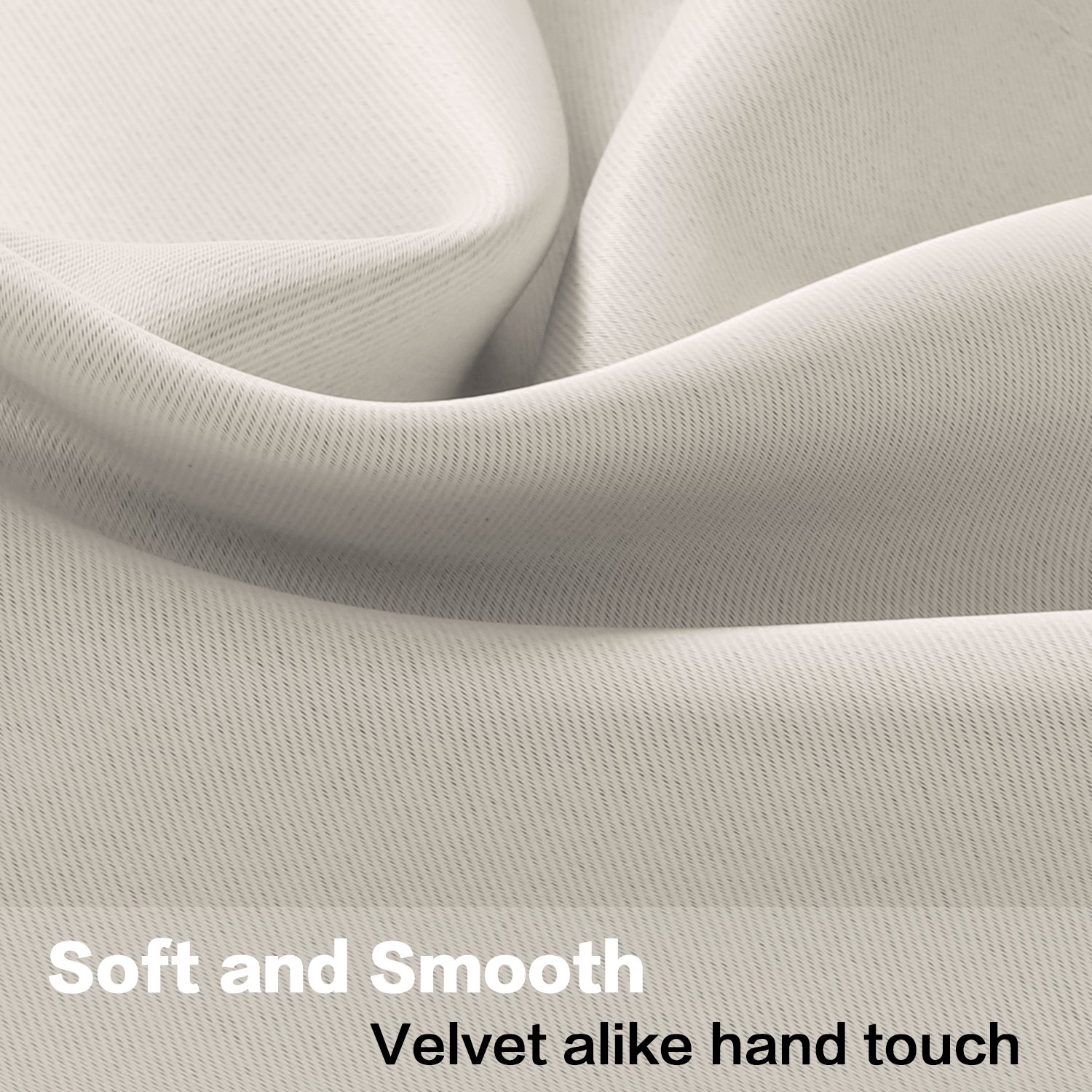 H.VERSAILTEX Ivory Window Valances - 2 Pack Rod Pocket Curtain Panels 52
