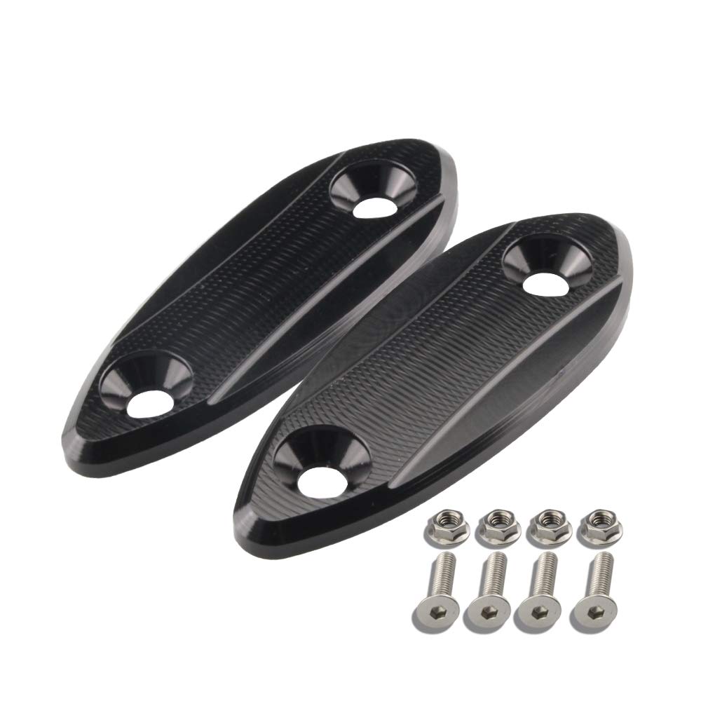 PRO-KODASKIN Motorcycle Rearview Mirror Block Off Plates - Compatible with Kawasaki ZX6R ZX-6R 2009-2015 - Black Mirror Delete Covers - Enhances Sport Bike Aesthetics for Racing or Street Riding