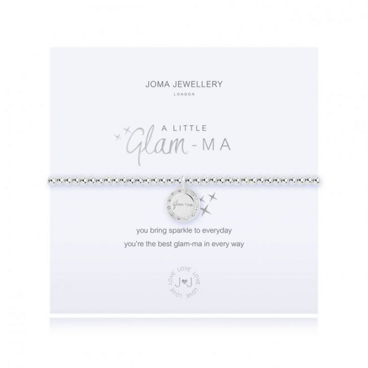 Joma Jewellery Sterling Silver Bracelet for Women - Elegant & Dainty A Little Glam ma Charm Bracelet | Perfect for Everyday Wear, Gifts & Special Occasions